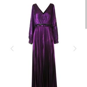 MARCHESA Lame Pleated Gown Metallic, SZ 12, Like NEW